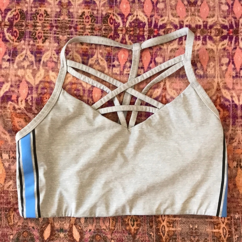 Victoria Secret Pink striped razer back sports bra sz Medium
